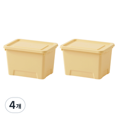룸앤홈 마일드 수납박스, 버터옐로우, 4개