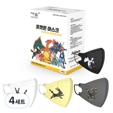 어린숨 엣지 포켓몬 아트 전설 환상을 찾아라 심볼 마스크 중형 3종 x 10p + 랜덤발송 세트, 30p, 4세트, 블래키