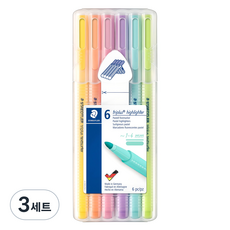 STAEDTLER 施德樓 Triple Plus粉彩三角螢光筆 362 6種組, 混合色, 3套