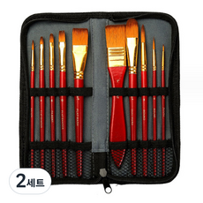 Allode 高品質收納包刷具10件組 TYPE 01 紅色, 2套