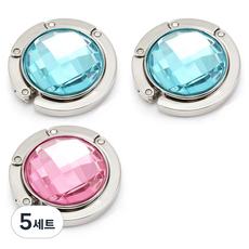 모나코올리브 휴대용 테이블 비즈 가방걸이 후크 에메랄드 2p + 피치 1p 세트, 에메랄드+피치, 5세트