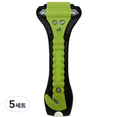 맥스토치 야광 커터 칼날 장착 비상망치 MCH 1001, 5세트, 혼합 색상