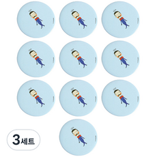 Dalmoa 角色便攜式迷你圓形手拿鏡 10款, 3套, C, 隨機出貨(邊框)