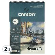 캔손 엠보싱 스케치북 200g, 8절, 2개