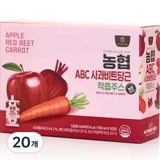 Nonghyup ABC蘋果甜菜根紅蘿蔔汁, 20個, 100ml