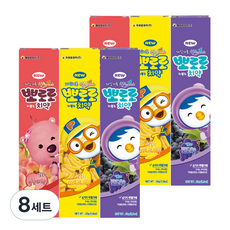 뽀로로 저불소 치약 복숭아향 + 바나나향 + 포도향 세트, 50g, 8세트