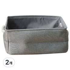 블럭마트 린넨 사각 정리 바스켓, 그레이블루, 2개