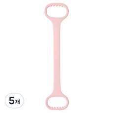 블럭마트 실리콘 일자형 스트레칭 요가밴드, 핑크, 5개
