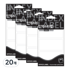 Petit 素色索引標籤貼紙 20-M006, 白色, 20個, 10張