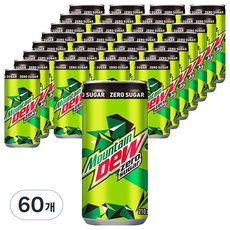 마운틴듀 제로 슈거, 210ml, 60개