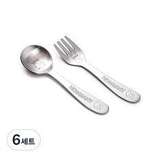 홈애니 유아 커트러리세트, 6세트, 병아리, 스푼(1P) + 포크(1P)