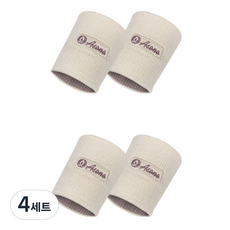 아사나 트레이닝 스포츠 컴프레션 손목 밴드 2p, 아이스 베이지, 4세트