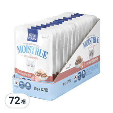 동원뉴트리플랜 고양이 모이스트루 습식 간식, 혼합맛(참치/연어), 80g, 72개