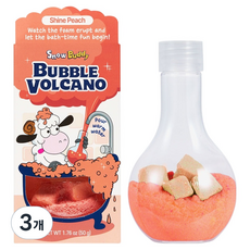 스노우버디 아동용 버블볼케이노 입욕제 샤인피치, 50g, 3개