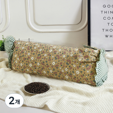 순잠 메밀껍질 힐링 숙면 베개, 베이지 + 녹두, 2개