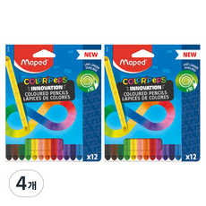 Maped 不沾手蠟筆兼色鉛筆, 4個, 12色