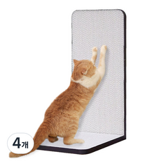 딩동펫 고양이 슬림 수평수직 스크래쳐, 화이트, 4개