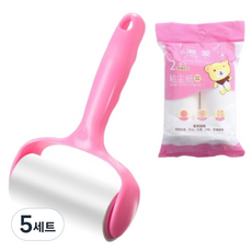세컨드베스트 먼지제거롤러 테이프클리너 + 40매 x 2p 세트, 5세트