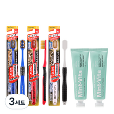 EBISU 프리미엄케어 G 칫솔 랜덤발송 3p + 오리지널 민트비타치약 120g 2p 세트, 240g, 3세트