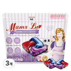 Mams Luv 極致薰衣草膠囊洗衣精 袋裝 優質韓國製造 特大容量 超高濃縮 室內晾乾型 一般/滾筒兩用, 3個, 100入