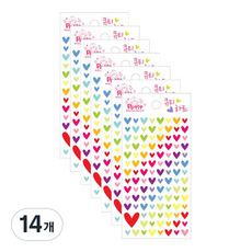 Petit 造型貼紙 可愛愛心 DA5240, 混合顏色, 14個