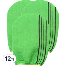 지비비 때밀이 목욕 장갑 이태리타월, 그린, 1개입, 12개