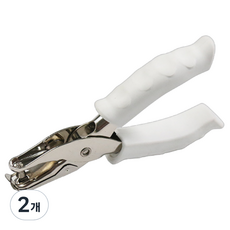 Modian 夾式單孔紙張打孔機 7 x 14 cm, 白色, 2個