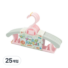 글로벌티엔티 유아용 사이즈 조절 옷걸이, 핑크, 25개입