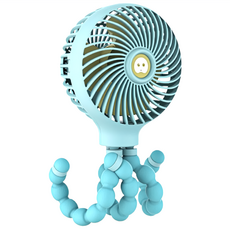 ecoomi 八爪魚小風扇 嬰兒車風扇, 1個, 海洋藍