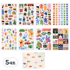 Dailylike Jelly Bear去除貼紙 8種組+信封, 混色, 5組