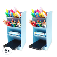 Young Star 多用途筆筒 2入, 天空藍, 6個