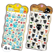 핑크망고 산리오 캔디봉봉 3D 스티커 시즌2, 랜덤발송, 4개