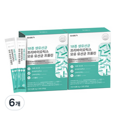바른 19종 생유산균 프리바이오틱스 모유 유산균 프롤린 30p, 60g, 6개