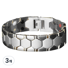 KODACHIEF 남성용 세련된 케어팔찌 실버 18mm, 3개