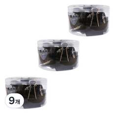 블루마토 블랙 더블클립 집게 DCS005 24p, 41mm, 9개