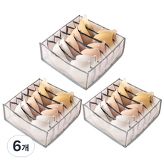 마켓피오 메쉬 속옷정리함 6칸, 6개, 그레이