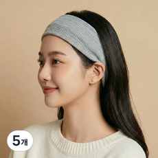 라라듀 탄성 스포츠 헤어밴드, 멜란지그레이, 5개