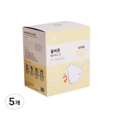 ALLBARUN 황사마스크 소형 KF80, 30개입, 5개, 화이트