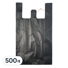 월드크린 손잡이 비닐 봉투 검정, 40L, 500개