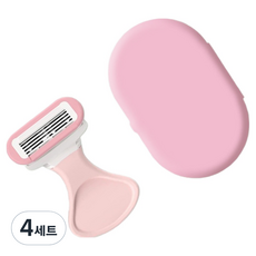 쏙쏙채움 여성용 면도기 세트 핑크 8.3 x 5.2 cm, 4세트