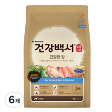 건강백서 강아지 기능성 사료, 흰살생선, 2kg, 6개