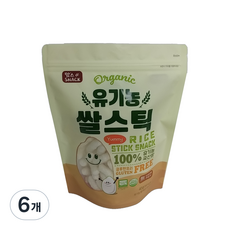 CHUNG-O 媽咪點心 有機米棒, 米味, 6個, 40g