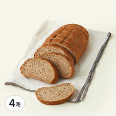 브로드카세 발효종 순수 호밀 통밀빵, 380g, 4개, 1개입