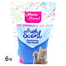 미큐 프레쉬씬 디오더라이징 고양이 화장실 오더컨트롤 비즈, 300g, 6개, 파티