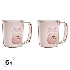 小熊鬍子浴室漱口杯 FREE, 粉紅色, 6個