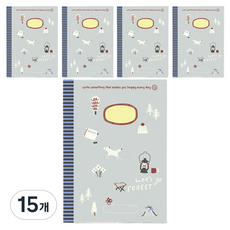 hello moris 森林風自由筆記本, 15個, 混合顏色