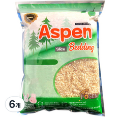 포그니 소동물 슬라이스 아스펜 베딩, 350g, 6개