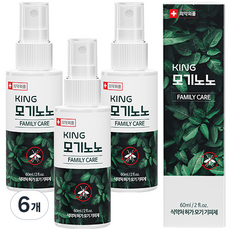 킹 모기노노 모기 기피제 스프레이, 60ml, 6개