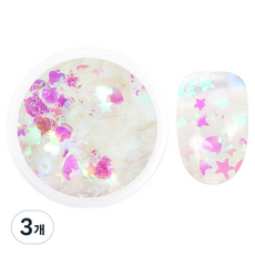 Jello Jello 愛心與星星亮片, 3個, GL133 極光透明