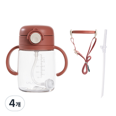 LALABY Plus Tritan吸管杯組 220ml, 紅色的, 4個